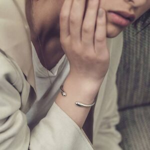 925 Sterling Silver Retro Open Bracelet Handpiece30