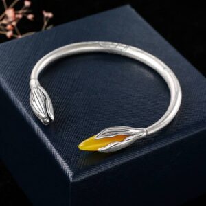 925 Sterling Silver Retro Open Bracelet Handpiece37