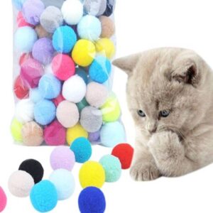 30 in 1 set selling colorful plush ball pet chew ball cat interactive toy