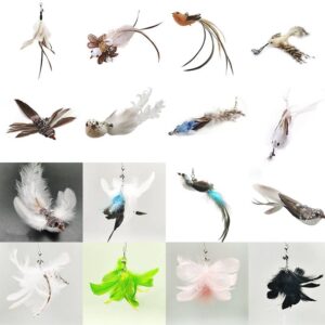 Long rod suction cup cat teasing stick replacement head, colors shipped randomly