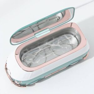 Bus-shaped portable ultrasonic glasses automatic cleaner (pink)