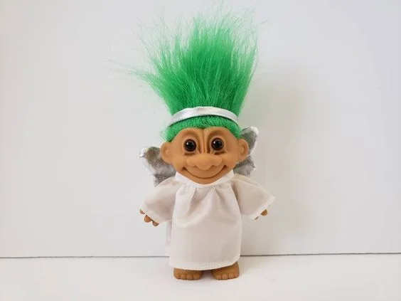Green Hair Mini PVC Vintage Trolls Doll