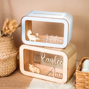 Wooden Piggy Bank with Name, Nursery Decoration, Name Piggy Bank