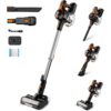 INSE S610 Cordless Vacuum Cleaner: 6-in-1, 25Kpa Power, 300W, 45min Runtime, Lightweight, Ideal for Pet Hair, Hard Floor, Carpet (Black).