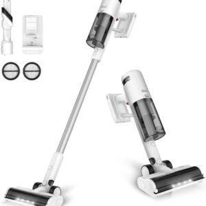 INSE V120 Cordless Vacuum Cleaner: 30kPa Power, 6-in-1, LED Display, 60 Min Runtime, 450W Brushless Motor, for Hardwood Floor, Carpet, Pet Hair, with