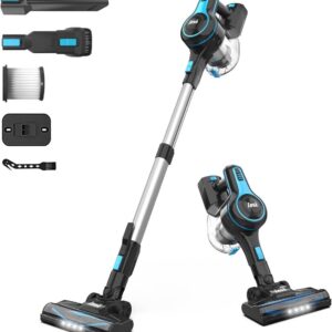 INSE N5T Cordless Vacuum Cleaner, 6-in-1 Rechargeable Stick Vacuum with 2200 m-A-h Battery