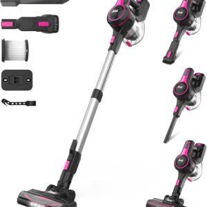 INSE N5T Cordless Vacuum Cleaner, 6-in-1 Rechargeable Stick Vacuum, Powerful Lightweight Cordless Vacuum Cleaner, Up to 45 Mins Runtime