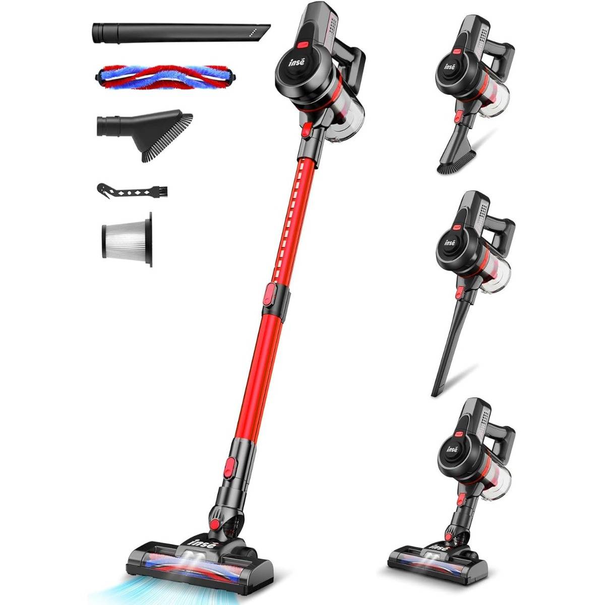INSE N650 Cordless Vacuum Cleaner for Home, 6-in-1 Battery Vacuum