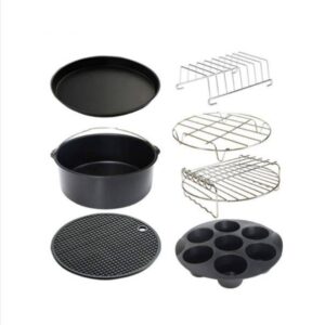 9-inch 7-piece baking basket grill and pizza pan for 5.3-6.8qt air fryer