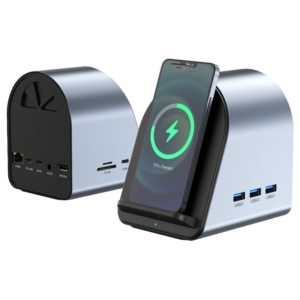 New 11-in-1 Gigabit Docking Station type-c same screen mobile phone tablet fast charging 100w wireless charging 15w docking station