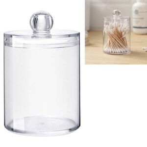 Circular plastic transparent cotton swab storage box