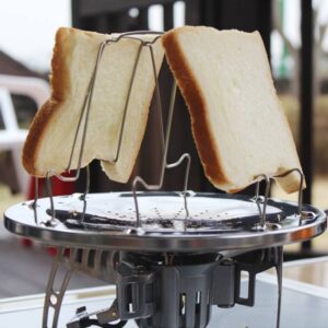 Outdoor Camping Tools 4 Slice Stainless Steel Camping Foldable Toaster Rack Toaster Tray Bread Toast Rack