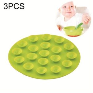 3pcs Baby Double-sided TPR Anti-skid Pad Strong Suction Placemat, Size:10.5 10.5 1.3cm Random Color Delivery