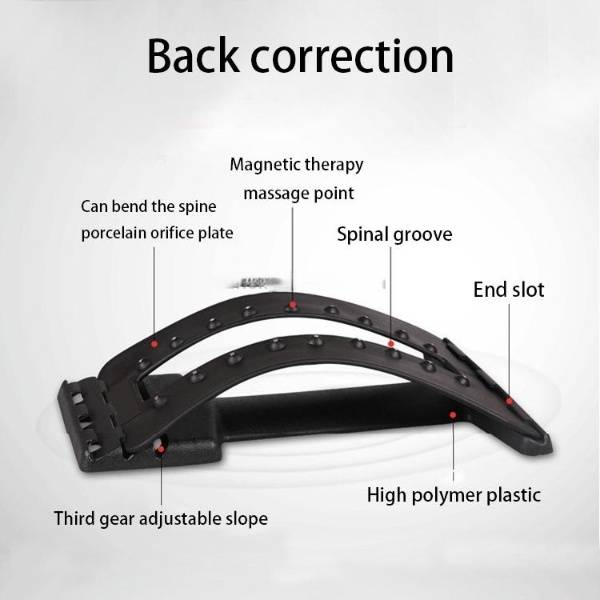 Magnetic therapy traction device for lumbar disc herniation, lower back pain massage, household stretching corrector, backrest for spine