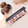 5673B 12 Colors Pearlescent B Smokey Eyeshadow / Palette with Brush Set