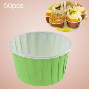 50pcs / Pack Round Lamination Cake Cup Muffin Cases Chocolate Cupcake Liner Baking Cup, Size: 5 x 3.8 x 3cm (Green)