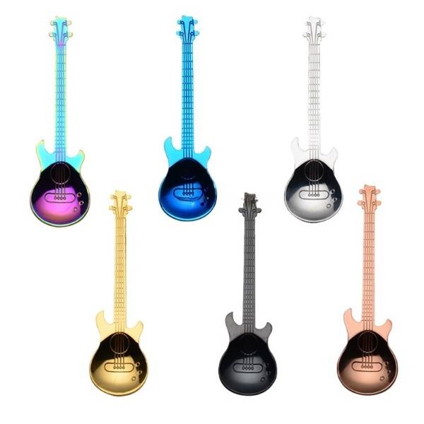 Creative Stainless Steel Guitar Shape Coffee Spoon Mixing Spoon