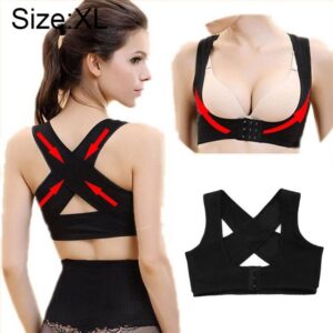 Ultra-thin hunchback correction bra for adult women, invisible correction belt for accessory breasts, size: XL (color: black)