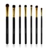 HappyMakeup 7 pieces makeup brushes, eye shadow brushes, makeup tools set (black gold)