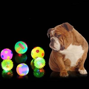 Dog Toy Balls for Pets Color Pet Flashing Ball Glowing Elastic Ball Dog Toy Ball Rubber Acoustic Mimo Bite Toys , Small Size,Random Color Shape Delive