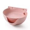 Kitchen Double Layer Fruit Bowl Washing Basket Lazy Bracket Snack Nuts Bowl
