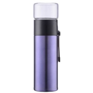 400ml 304 Stainless Steel Glass Cover Thermos Cup (Purple)