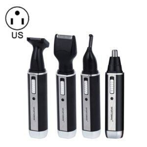 SPORTSMAN Electric Nose Hair Trimmer, Shaving, Sideburns, and Eyebrows 4-in-1 Multi-Function Kit, US Standard (Color: Black, 110V)