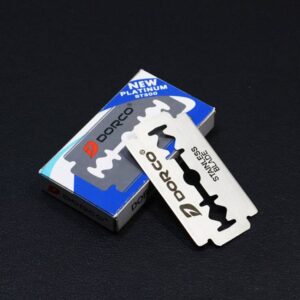 10 boxes sold (10 pieces per box) Practical old-fashioned stainless steel double-sided blade shaving and eyebrow razor blades (color: silver)