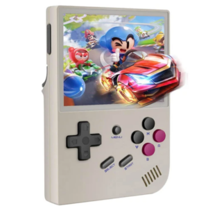 2024 Version ANBERNIC RG35XX+ Gaming Handheld, 64GB TF Card with 5000+ Games, 3.5 Inch IPS Screen, Linux System, 7 Hours of Playtime-Grey-128G