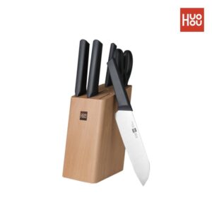 Huohou Youth Edition six-piece kitchen knife set for bone-cutting, peeling and shearing kitchen knife holder household combination stainless steel