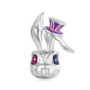 SCC2530 Sterling Silver S925 Fantasy Magic Rabbit Pendant with DIY Bracelet Beads
