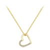 SCN347-C Pure Silver S925 Zircon Simple and Fashionable Hollow Heart Necklace