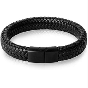 Men’s Bracelet Genuine Leather Bracelet With Steel Clasp