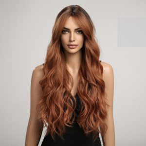 Large Wave Women’s Center Split bangs Gradual Long Curly Hair Chemical Fiber Wig (8160)