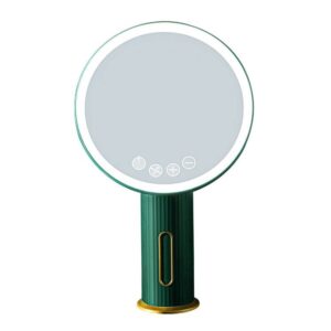 Smart LED makeup mirror, desktop dressing mirror, three-color light (color: green)