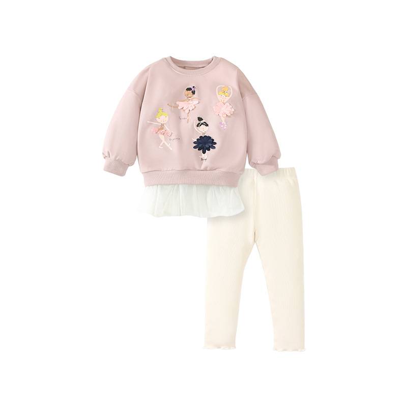 Little maven autumn new girls sweater suit children's long-sleeved suit cute girl pants suit