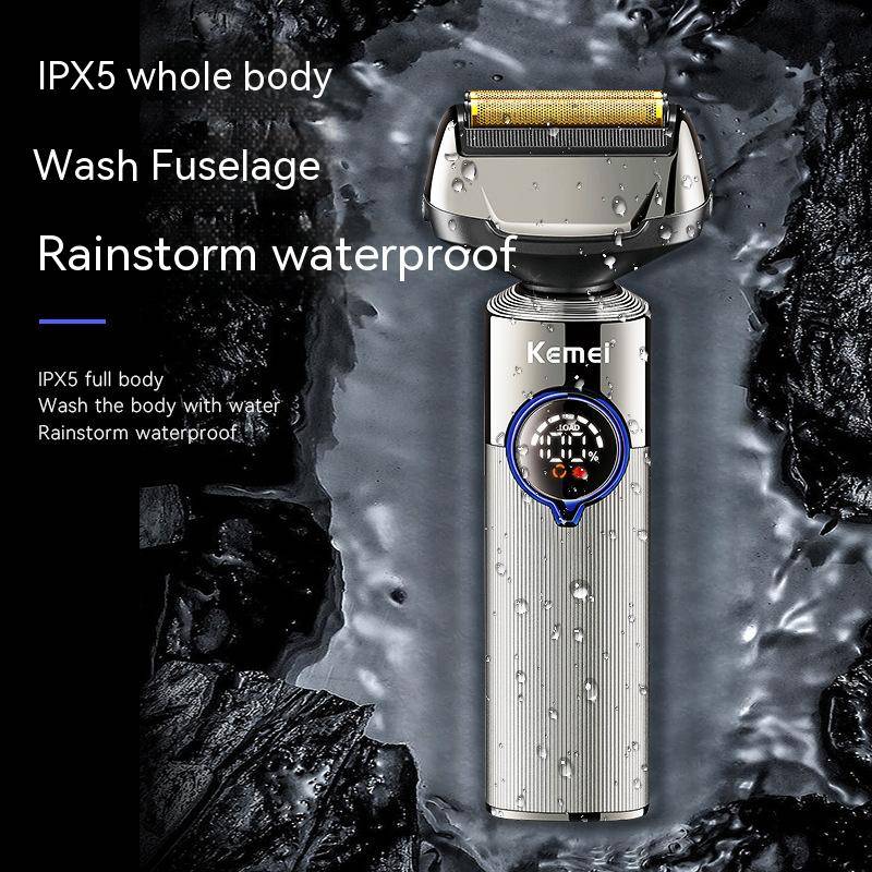 Kemei KM-3211 Reciprocating multi-function shaving nose hair trimming body washing LCD liquid crystal digital display shaver