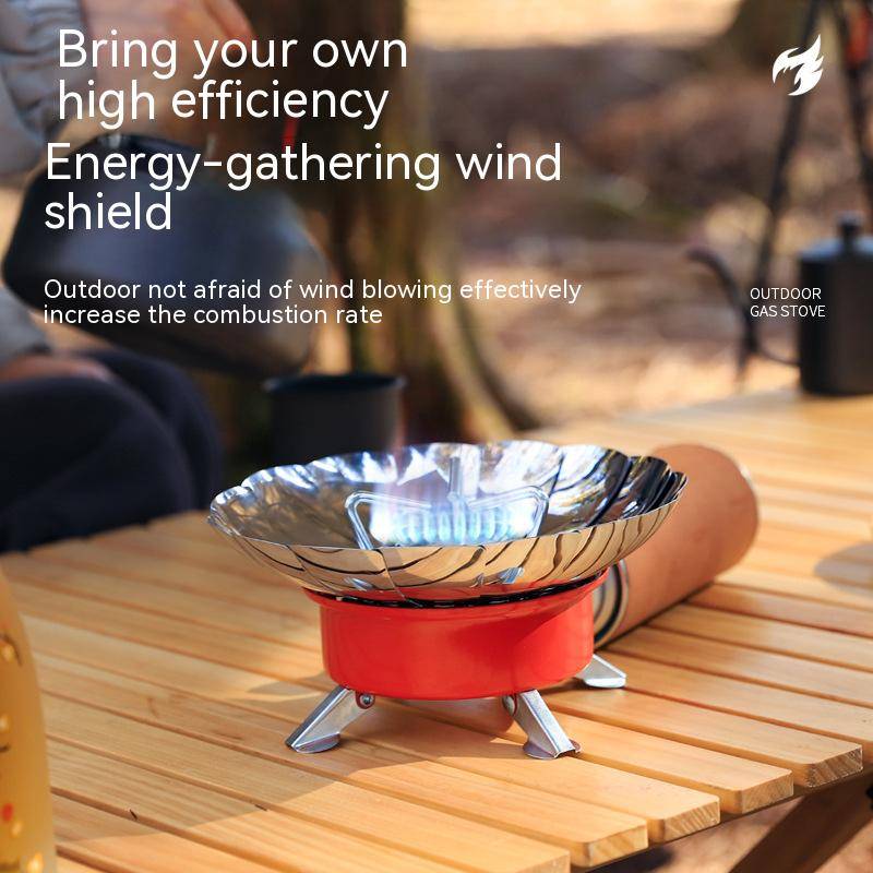 Outdoor multifunctional windproof Lotus stove Camping picnic portable long gas stove Self-driving tour barbecue gas stove