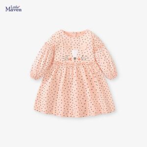 Little maven new European and American girls’ dress autumn long-sleeved princess dress cute cotton casual children’s dress