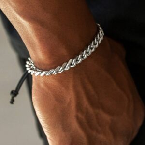 Amazon’s hot new product stainless steel bracelet European and American hip-hop men’s stainless steel wire rope braided bracelet 1 piece