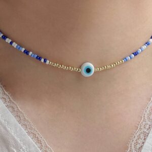 Gold millet bead collarbone chain
