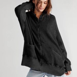Cardigan zipper hoodie long coat