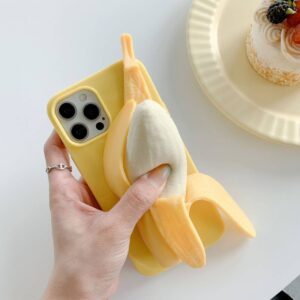 Soft Designer stereo simulation decompression banana fruit phone case fidget tpu phone case