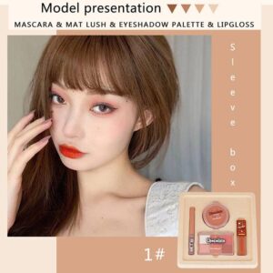 Kiss Beauty 6 colors eyeshadow + blush + lip gloss + mascara makeup set box