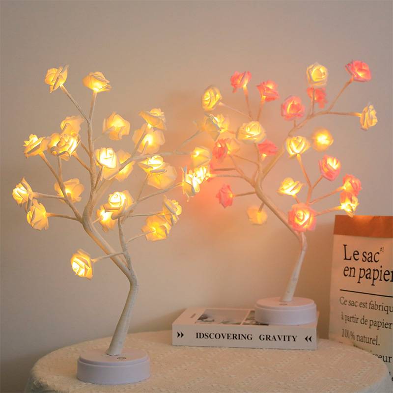 Cross-border new product LED rose tree lamp touch screen detachable holiday desktop gift decoration small table lamp night light