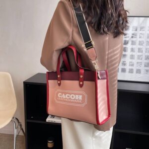 High-grade texture all-match splicing women’s bag 2022 new niche net red retro single shoulder hand carry large-capacity messenger bag