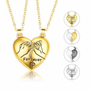 Creative Design Pendant Clavicle Chain Cross-border Explosive Style Pull Hook Heart Shape Magnetic Suction Men and Women Couple Necklace Gift Wholesal