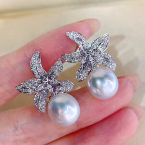 cute little starfish zircon earrings princess temperament star small earrings