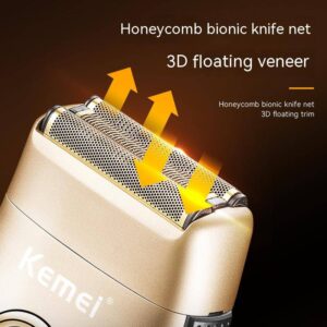 Kemei shaver KM-3209 double-layer reciprocating bald artifact LCD digital display USB electric shaver