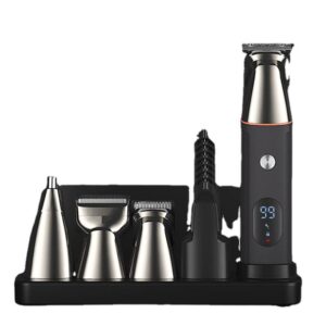 Magnetic suction new digital display multi-function six-in-one hair clipper electric hair clipper oil head clipper carving nose hair cutter